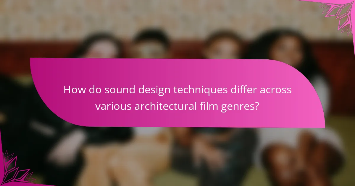 How do sound design techniques differ across various architectural film genres?