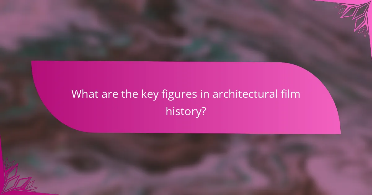 What are the key figures in architectural film history?