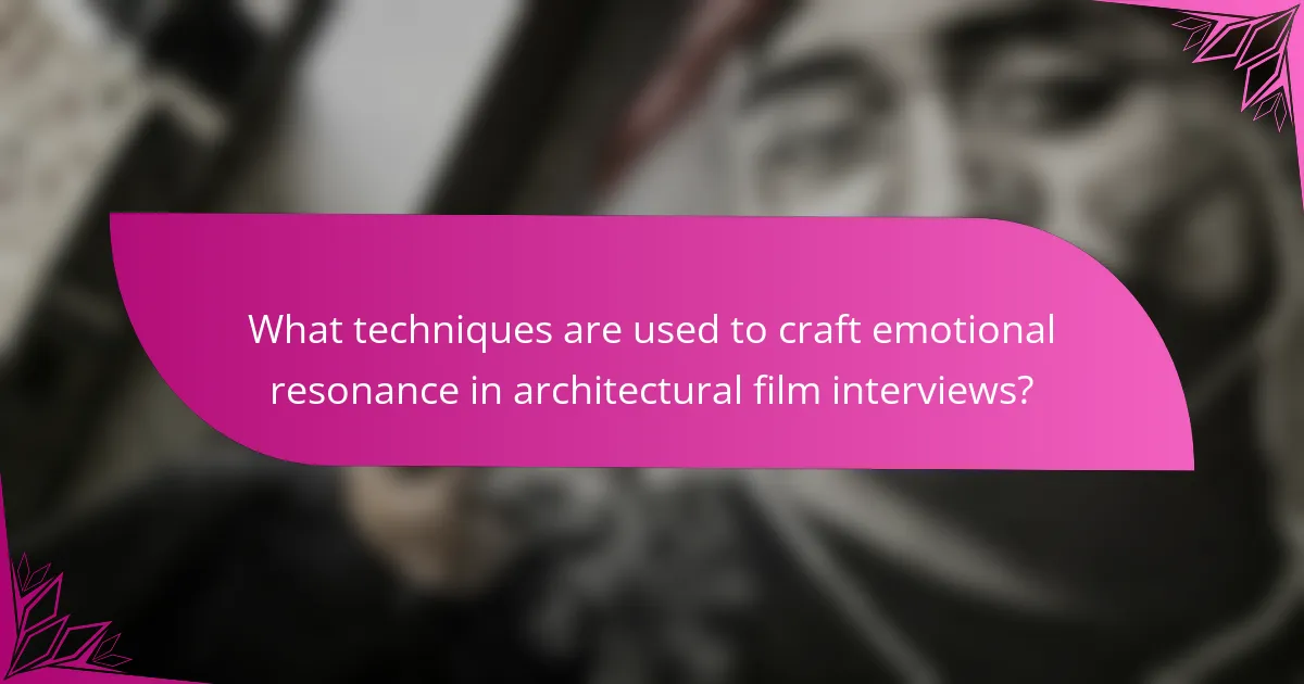What techniques are used to craft emotional resonance in architectural film interviews?